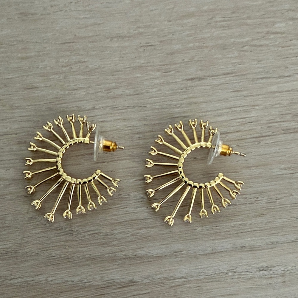 Gold Fan Earrings